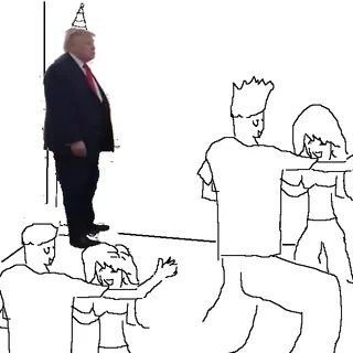 Trump Loner at the party with party hat